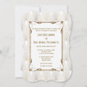 オールドハリウッド素晴らしギャツビーのホワイトウェディング招待 招待状 (正面)