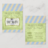 オールドハリウッド$10ブルーパスかわいらし名刺 名刺 (正面/裏面)