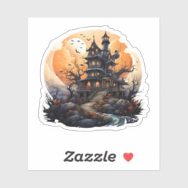 オールドハロウィン不気味幽霊のよく出るハウス シール