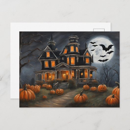 オールドハロウィーンハウスアンドパンプキンス シーズンポストカード (正面/裏面)