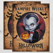 オールドハロウィーン新聞ヴァンパイアスクラップブック紙 (正面/裏面)