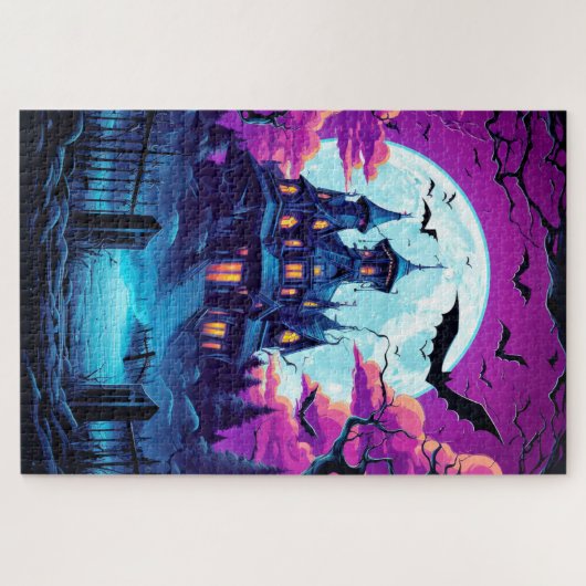 オールドハ不気味ウス幽霊のよく出るハロウィーン ジグソーパズル (横)