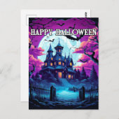 オールドハ不気味ウス幽霊のよく出るハロウィーン ポストカード (正面/裏面)