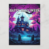 オールドハ不気味ウス幽霊のよく出るハロウィーン ポストカード (正面)