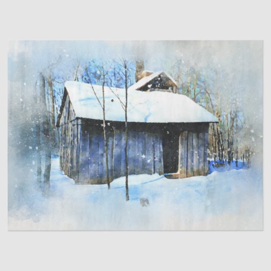 オールドハ素朴ウスの風景デコップウォールアート 薄葉紙 (正面)