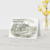 オールドハ素朴ウスヴィンテージルック誕生日カード カード (黄色い花)