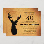 オールドバック40歳の誕生日パーティー 招待状 (正面/裏面)