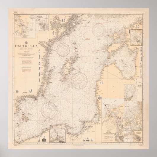 オールドバルト海地図（1923年） ポスター (正面)