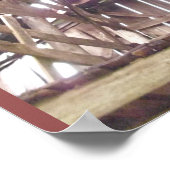 オールドバーンインテリアの梁と垂木 ポスター (角)