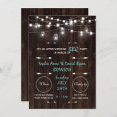 オールドバーンメイソンジャースライツ結婚アフターズBBQパーティー 招待状 (正面/裏面)