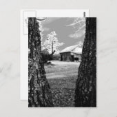オールドバーンルーラルバーンズカントリーブラック&ホワイト写真 ポストカード (正面/裏面)