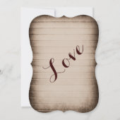 オールドバ素朴ンウッドカントリーウェディング招待状 招待状 (裏面)