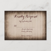 オールドバ素朴ンウッドカントリーウェディングRSVPカード