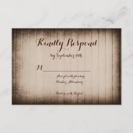 オールドバ素朴ンウッドカントリーウェディングRSVPカード 出欠カード