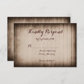 オールドバ素朴ンウッドカントリーウェディングRSVPカード 出欠カード (正面/裏面)