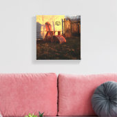 オールドバ素朴ンコ素朴ディロンドバックチェアサンセット キャンバスプリント (インサイチュ (リビング))