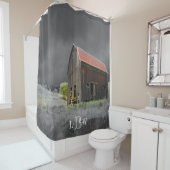 オールドバ素朴ーンヴィンテージファームハウスカスタムモノグラム シャワーカーテン (インサイチュ)