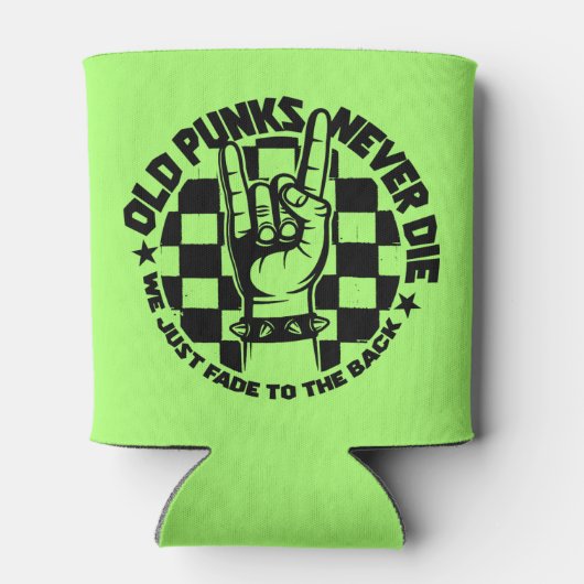 オールドパンクス決して死ぬパンクロック音楽レジェンドカスタム 缶クーラー (裏面)