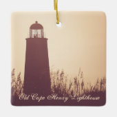 オールドパーソナライズされたケープヘンリーライトハウスクリスマス セラミックオーナメント (正面)