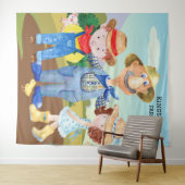 オールドパーソナライズされたマクドナルドのファームブルートラクター タペストリー (インサイチュ(横))