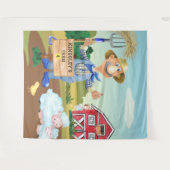 オールドパーソナライズされたマクドナルドのファームブルートラクター タペストリー (正面(横))