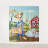 オールドパーソナライズされたマクドナルドのファームブルートラクター タペストリー (正面)