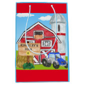 オールドパーソナライズされたマクドナルドのファームブルートラクター ミディアムペーパーバッグ (正面)