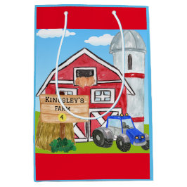 オールドパーソナライズされたマクドナルドのファームブルートラクター ミディアムペーパーバッグ