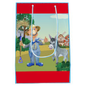 オールドパーソナライズされたマクドナルドのファームブルートラクター ミディアムペーパーバッグ (裏面)