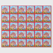 オールドパーソナライズされたマクドナルドのファームブルートラクター ラッピングペーパー (フラット)