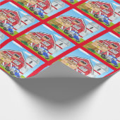 オールドパーソナライズされたマクドナルドのファームブルートラクター ラッピングペーパー (角)