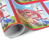 オールドパーソナライズされたマクドナルドのファームブルートラクター ラッピングペーパー (ロールコーナー)