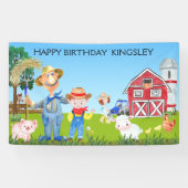 オールドパーソナライズされたマクドナルドの農場誕生日 横断幕 (横)
