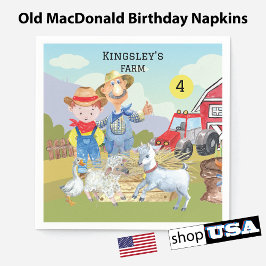 オールドパーソナライズされた・マクドナルドのピグ・ファーム スタンダードカクテルナプキン