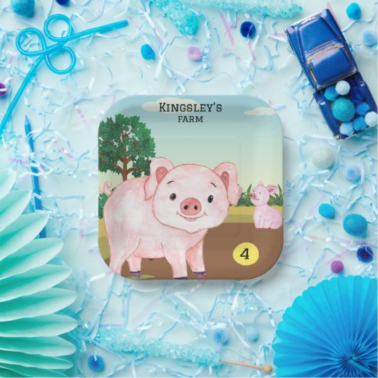 オールドパーソナライズされた・マクドナルドのピグ・ファーム ペーパープレート (パーティー)