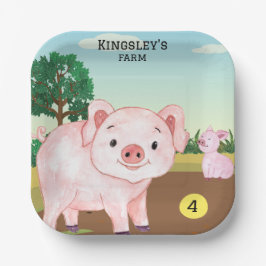 オールドパーソナライズされた・マクドナルドのピグ・ファーム ペーパープレート