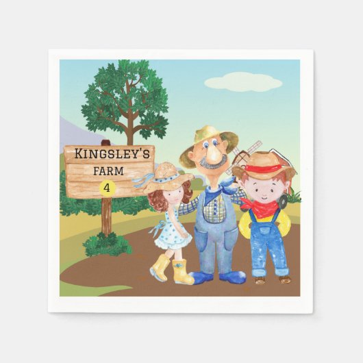 オールドパーソナライズされた・マクドナルド・ファーム スタンダードカクテルナプキン (正面)