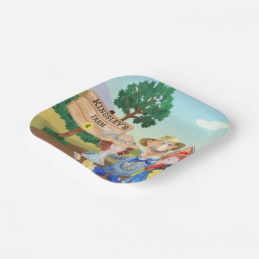 オールドパーソナライズされた・マクドナルド・ファーム ペーパープレート (傾斜あり)