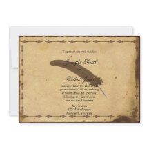 オールドパーチファッションドメントクイル結婚式招待状