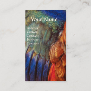 オールドパーチメントのローラー翼の羽毛 名刺