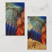 オールドパーチメントのローラー翼の羽毛 名刺 (正面/裏面)