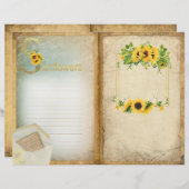 オールドパーチメントコラージュひまわり雑誌ページ (正面/裏面)