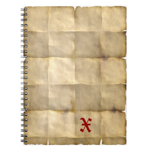 オールドパーチメント、トレジャーマップ紙 ノートブック (正面)