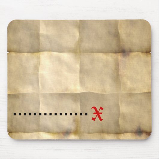 オールドパーチメント、トレジャーマップ紙 マウスパッド (正面)