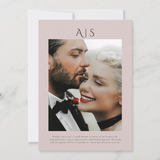 オールドパールエレガントネックレスブライダルシャワー 招待状 (裏面)