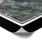 オールドヒッコリー湖テネシー衛星ポスターマップ ポスター (角)