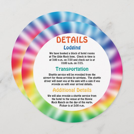 オールドヒッパイヒッピー絞り染めイベント詳細 招待状 (正面/裏面)