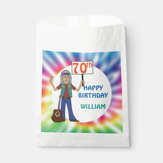 オールドヒッパイヒッピー絞り染め70thバースデーパーティーファボ フェイバーバッグ (正面)