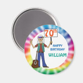 オールドヒッパイヒッピー絞り染め70thバースデーパーティー マグネット (正面/裏面)