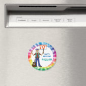 オールドヒッパイヒッピー絞り染め70thバースデーパーティー マグネット (インサイチュ (食洗機))